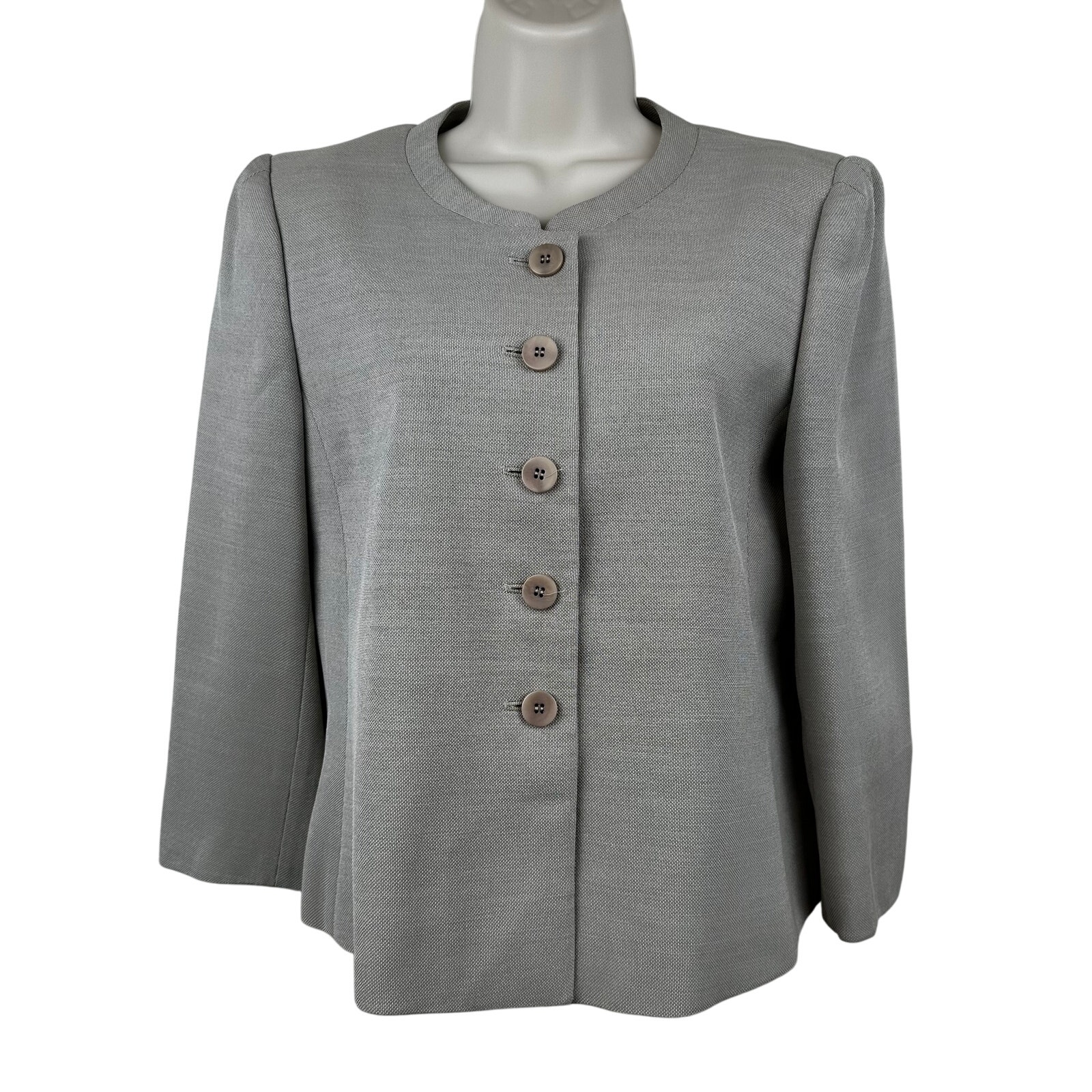 Armani Collezioni Women's Blazer Jacket Wool Blend Taupe 8 Office Career Classic